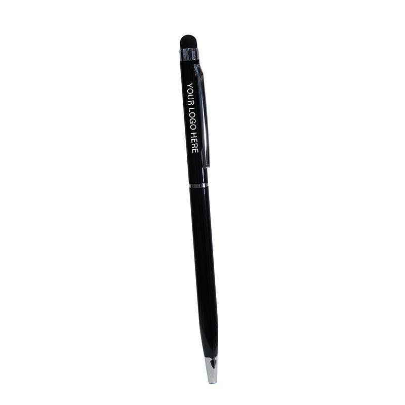 Metal Slim Pen - Black Color With Sliver Plated Clip & Tip